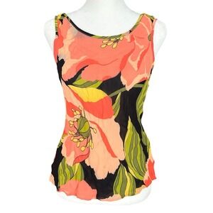 VTG Y2K Betsey Johnson Sheer Floral Tank Top Size Small Whimsigoth